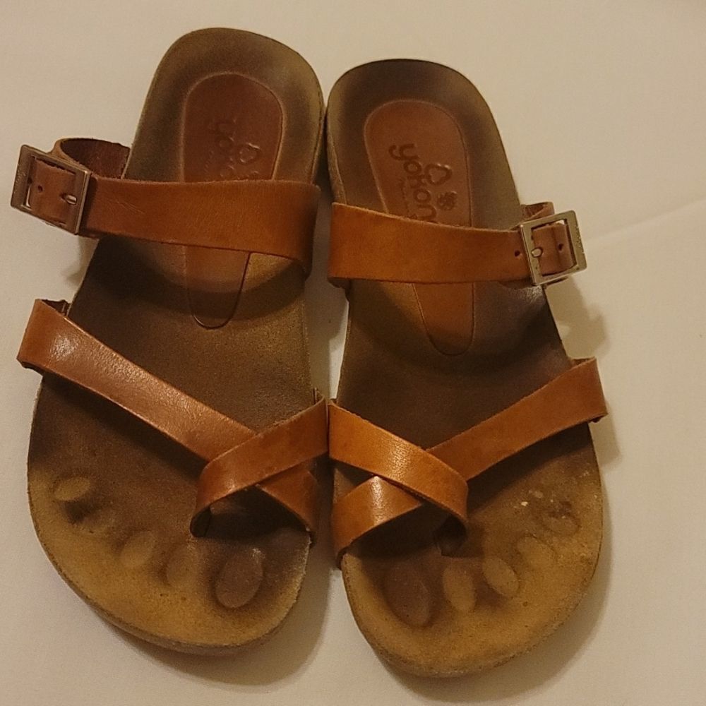 YOKONO Leather Birks Slides pre-loved 6.5‎